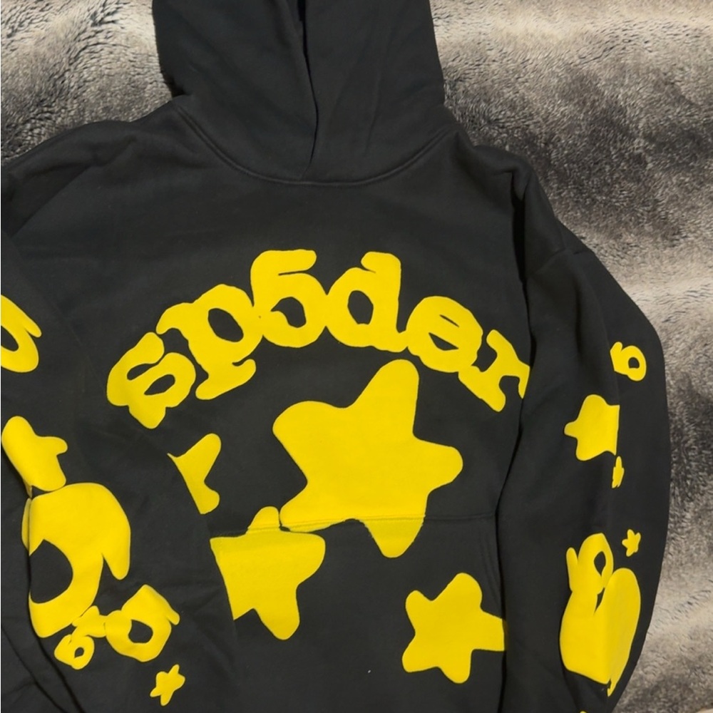 Sp5der Black and Yellow beluga hoodie Brand new